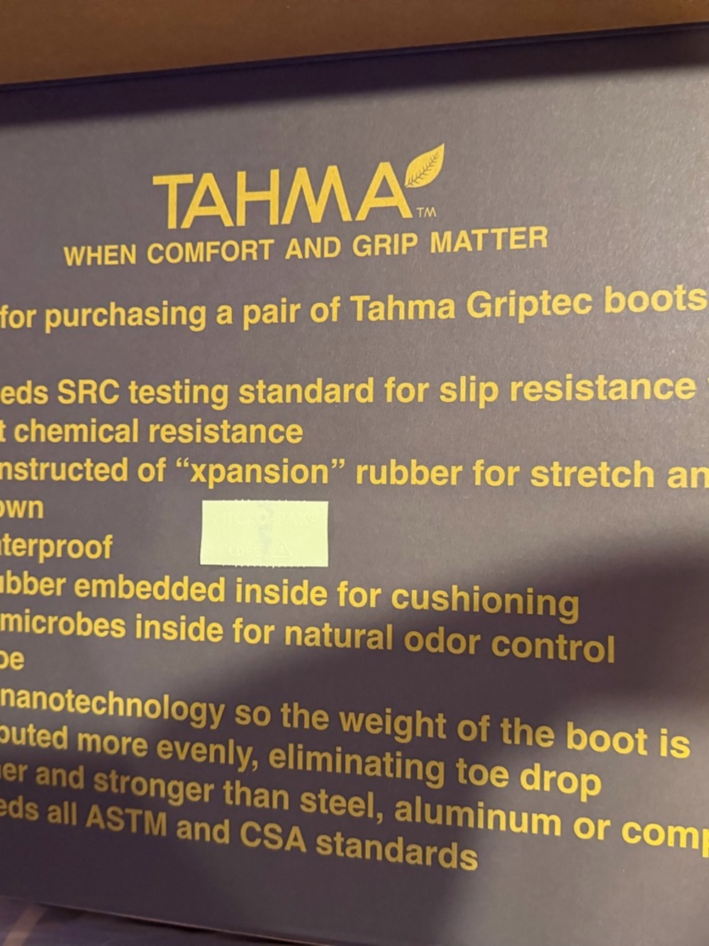 Tahma Griptec Insulated Tall 15” Boots M10/W12 Soft toe NIB - Picture 6 of 8